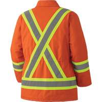 5537A Parka de s&eacute;curit&eacute; matelass&eacute; en canevas de coton, Orange haute visibilit&eacute;, Petit Pronet Distribution