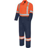 5514BBT Combinaison de s&eacute;curit&eacute; 2 tons avec fermeture &agrave; glissi&egrave;re, 40 (grand taille), Orange haute visibilit&eacute;/Bleu marin Pronet Distribution