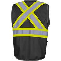 6959BK Tricot High-Visibility Safety Vest with Zipper Closure, Black, X-Small, Polyester Pronet Distribution