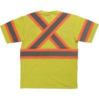 Short Sleeve Safety T-Shirt, Cotton, X-Small, High Visibility Lime-Yellow Pronet Distribution