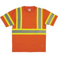 Short Sleeve Safety T-Shirt, Cotton, X-Small, High Visibility Orange Pronet Distribution