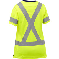 Bisley&reg; Women's X-Back Short Sleeve Shirt, Poly-Cotton, Small, High Visibility Lime-Yellow Pronet Distribution
