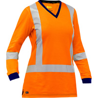 Bisley&reg; Women's X-Back Long Sleeve Shirt, Poly-Cotton, Small, High Visibility Orange Pronet Distribution