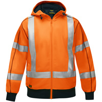 Bisley&reg; X-Back Full Zip Hooded Sweatshirt with Sherpa Lining, Small, High Visibility Orange Pronet Distribution
