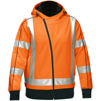 Bisley&reg; X-Back Women's Contoured Full Zip Hooded Sweatshirt with Sherpa Lining, Small, High Visibility Orange Pronet Distribution