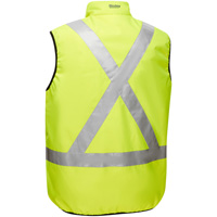 Veste bouffante r&eacute;versible avec X au dos Bisley, Jaune lime haute visibilit&eacute;, Petit, Polyester Pronet Distribution
