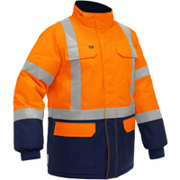 Bisley&reg; X-Back Extreme Cold Jacket with Navy Bottom, Polyester, High Visibility Orange, Small Pronet Distribution