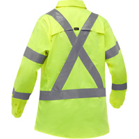 Bisley&reg; X-Back Women's Long Sleeve Work Shirt with X-Airflow, Poly-Cotton, Small, High Visibility Lime-Yellow Pronet Distribution