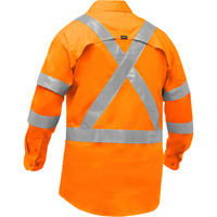 Bisley&reg; X-Back Women's Long Sleeve Work Shirt with X-Airflow, Poly-Cotton, Small, High Visibility Orange Pronet Distribution