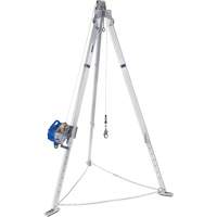 Tr&eacute;pied en aluminium pour espace clos avec cordage de s&eacute;curit&eacute; autor&eacute;tractable tri directionnel 8301098 Pronet Distribution