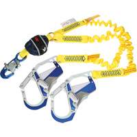 Twin-Leg Stretch Web Shock-Absorbing Lanyard, 6', Rebar Hook Center, Snap Hook Leg Ends Pronet Distribution