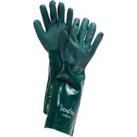 Double Dipped Green Gloves, 18" L, PVC, Cotton Jersey Inner Lining, 70-mil Pronet Distribution