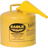 Safety Can for Diesel with Funnel, Type I, Galvanized Steel, 5 US gal., Yellow, FM Approved/UL/ULC Listed Pronet Distribution