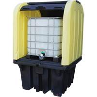 Yellow Roll Top Hardcover Spill Pallet, 65" L x 65" W x 101" H, 5000 lbs. Load Capacity Pronet Distribution