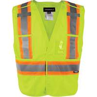 Gilet haute visibilit&eacute; &agrave; d&eacute;tachement rapide en 5 points, Orange haute visibilit&eacute;, Moyen/Petit, Polyester Pronet Distribution
