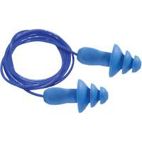 Bouchons d'oreilles r&eacute;utilisables bleus 100 % d&eacute;tectables par m&eacute;tal SEALTEC TipGrip, Avec cordon, Taille unique, Vrac - Boîte, NRR dB 26 dB Pronet Distribution