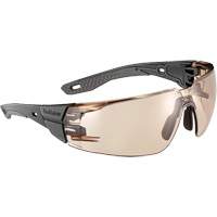 Lunettes de s&eacute;curit&eacute; RUSH+ 2.0 avec monture noire et grise, M/G, Lentille Cuivre, Antibu&eacute;e/Anti-&eacute;gratignures, ANSI Z87+ Pronet Distribution