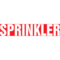 "Sprinkler" Pipe Marker, Self-Adhesive, 1" H x 8" W, White on Red Pronet Distribution
