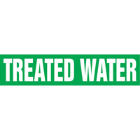 "Tower Water Return" Pipe Markers, Self-Adhesive, 4" H x 24" W, White on Green Pronet Distribution