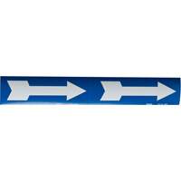 Arrow Pipe Markers, Self-Adhesive, 4" H x 12" W, White on Blue Pronet Distribution
