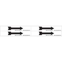 Arrow Pipe Marker, Self-Adhesive, 1-1/8" H x 7" W, Black on White Pronet Distribution