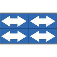 Dual Direction Arrow Pipe Markers, Self-Adhesive, 1-1/8" H x 7" W, White on Blue Pronet Distribution