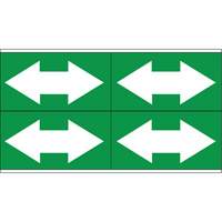 Dual Direction Arrow Pipe Markers, Self-Adhesive, 1-1/8" H x 7" W, White on Green Pronet Distribution