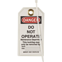 Lockout Tags, Plastic, 3" W x 5-1/2" H, English Pronet Distribution