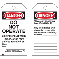 Lockout Tags, Plastic, 3" W x 5-3/4" H, English Pronet Distribution