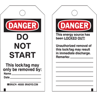 Lockout Tags, Plastic, 3" W x 5-1/2" H, English Pronet Distribution