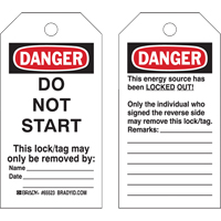 Lockout Tags, Plastic, 3" W x 5-1/2" H, English Pronet Distribution
