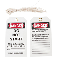 Lockout Tags, Plastic, 3" W x 5-3/4" H, English Pronet Distribution