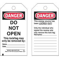 Lockout Tags, Plastic, 3" W x 5-1/2" H, English Pronet Distribution