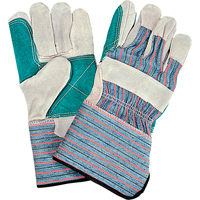 Gants d'ajusteur de qualit&eacute; standard &agrave; paume double, Grand, Paume en Cuir de vache refendu, Doublure en Coton Pronet Distribution
