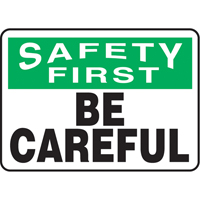 Enseigne  Be Careful , 10" x 14", Plastique, Anglais Pronet Distribution