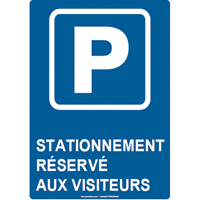 Panneau de stationnement r&eacute;serv&eacute;, 14" x 10", Aluminium, Français avec pictogramme Pronet Distribution