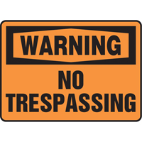 "No Trespassing" Sign, 7" x 10", Vinyl, English Pronet Distribution