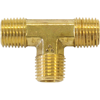 Male Pipe Tee, Brass, 1/8" Pronet Distribution