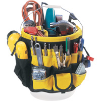 Tool Bucket Organizer, 6" L x 11" W x 12" H, Nylon, Black/Yellow Pronet Distribution