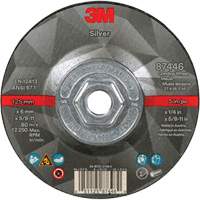Quick Change Silver Depressed Centre Grinding Wheel 87446, 5" x 1/4", 5/8"-11 Arbor, Type 27, Ceramic Pronet Distribution