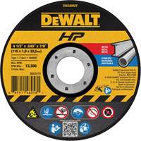 HP Metal Cut-Off Wheel, 4-1/2" x 0.04", 7/8" Arbor, Type 1, Aluminum Oxide, 13300 RPM Pronet Distribution