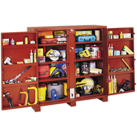 Jobsite Shelf Cabinet, Steel, 58.7 Cubic Feet, Red Pronet Distribution