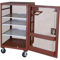 Mobile Mesh Cabinet, Steel, 22 Cubic Feet, Red Pronet Distribution
