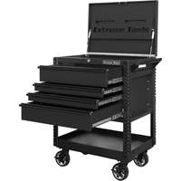 EX Deluxe Series Tool Cart, 4 Drawers, 22-7/8" L x 33" W x 44-1/4" H, Black Pronet Distribution