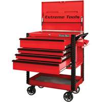 EX Deluxe Series Tool Cart, 4 Drawers, 22-7/8" L x 33" W x 44-1/4" H, Red Pronet Distribution
