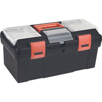 Plastic Tool Box, 17-1/2" W x 9-1/2" D x 8" H, Black Pronet Distribution