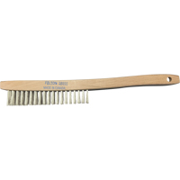 Curved-Handle Scratch Brushes, Stainless Steel, 4 x 19 Wire Rows, 14" Long Pronet Distribution