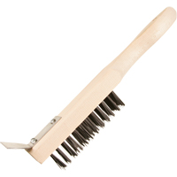 Scratch Brush With Scraper, Steel, 5 x 13 Wire Rows, 11-3/8" Long Pronet Distribution