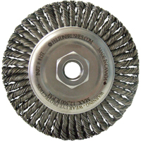 Wire Wheel Brushes, 5-7/8" Dia., 0.02" Fill, 5/8"-11 Arbor, Steel Pronet Distribution