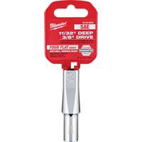 Douille SAE avec c&ocirc;t&eacute;s Four Flats, 11/32", Prise 3/8", 6 pans, Profond Pronet Distribution